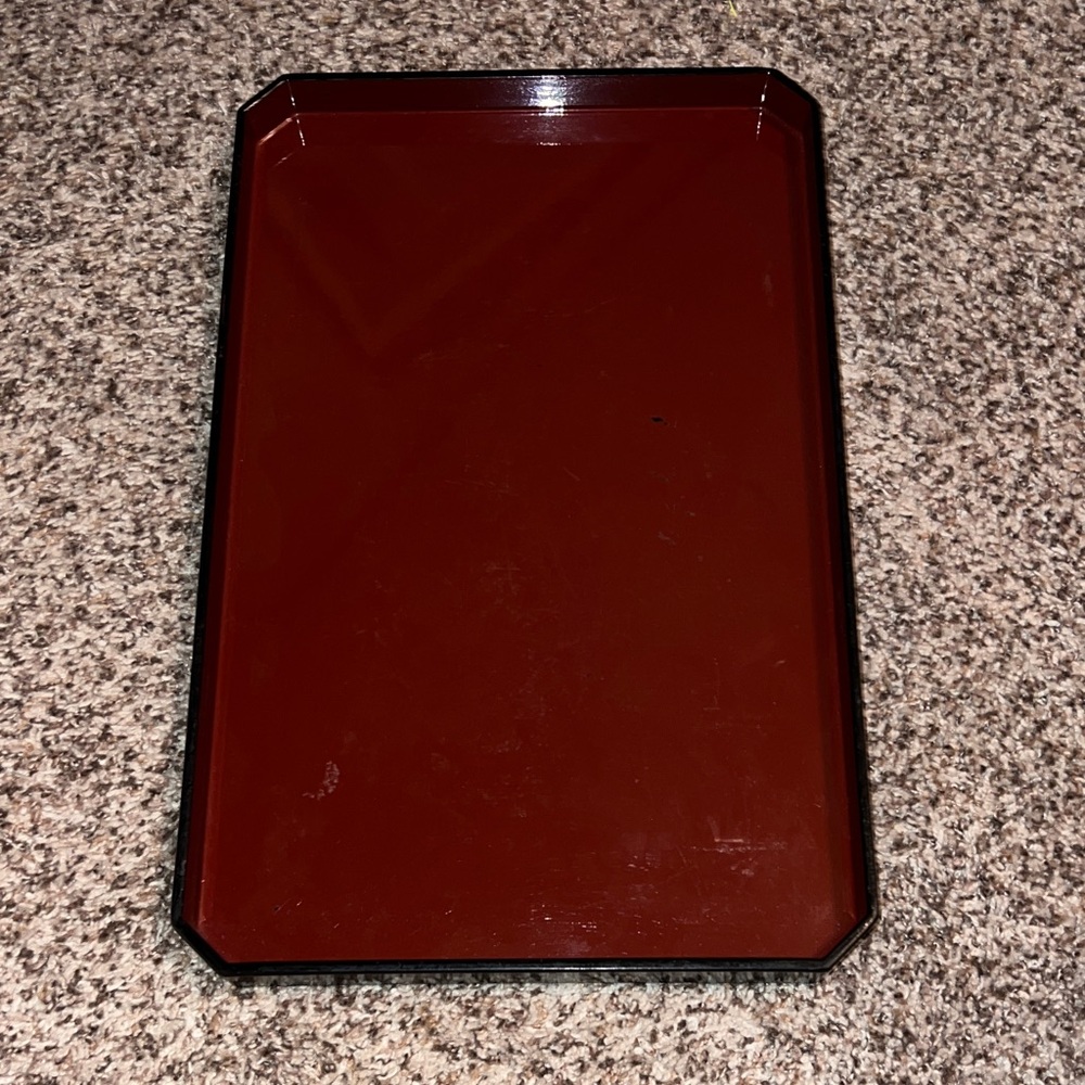 Elegant Black and Brown Japanese Serving Tray